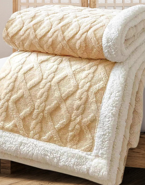 Load image into Gallery viewer, Soft Fleece Plush Sherpa Dual Sided- Fuzzy Fluffy Warm Lightweight 50x70 Inch Beige
