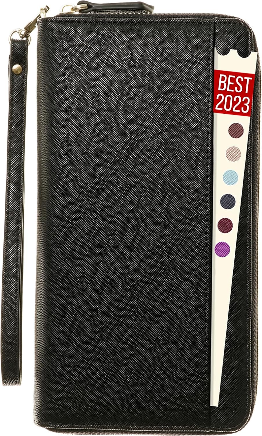 Travel Document Organizer - RFID Passport Wallet Case Family Holder Id Wristlet, Black