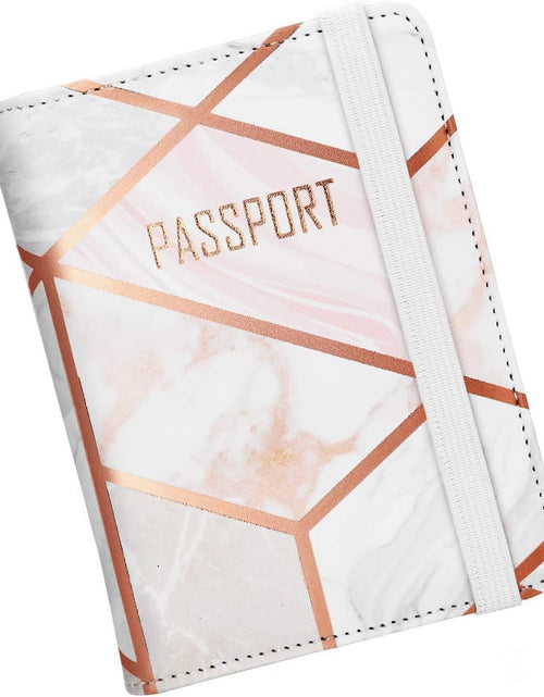 Load image into Gallery viewer, Passport Holder Cover, [Updated Version] Leather RFID Blocking Travel Wallet Case for Men &amp; Women (Marble)
