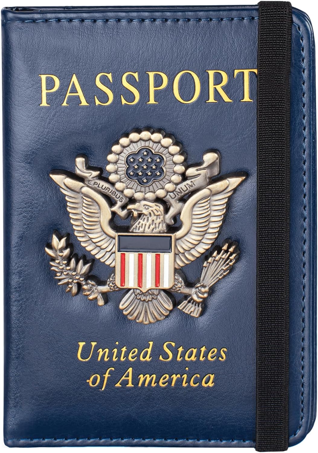 Passport Holder and Card Slot Combo RFID Blocking Leather Travel Passport Wallet, Blue