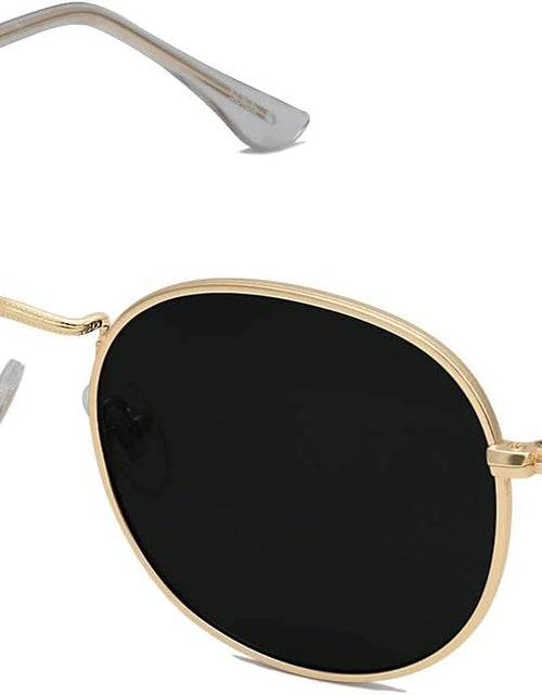 Load image into Gallery viewer, Small Round Polarized Sunglasses for Women Men Classic Vintage Retro Shades UV400 (Bright Gold Grey)
