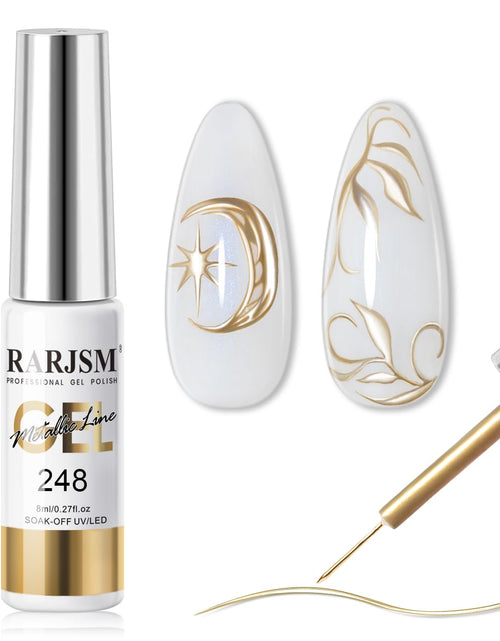 Load image into Gallery viewer, Metallic Nail Art Gel Liner Bronze Gold Mirror Chrome 3D Effect Gel Nail Polish 8ml
