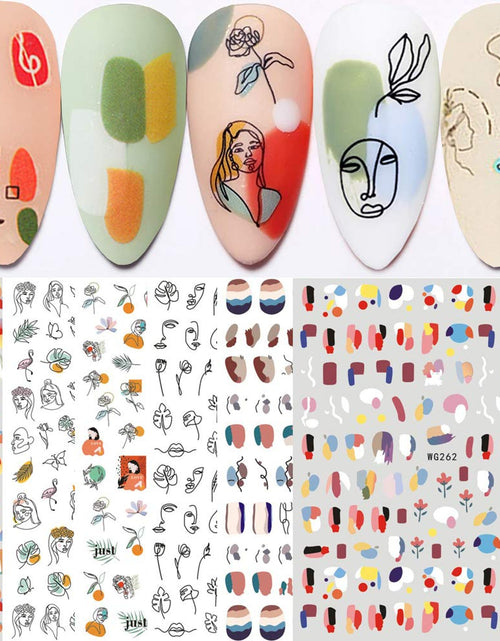 Load image into Gallery viewer, Graffiti Fun Nail Art Stickers, Abstract Nail Decals 3D Self-Adhesive, 6 Sheets

