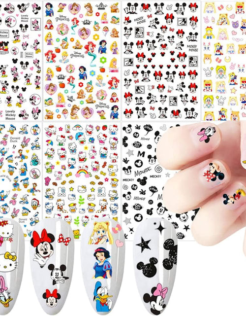 Load image into Gallery viewer, Cute Cartoon Nail Decals 3D Self-Adhesive Nail Art Supplies Designer Nail Stickers
