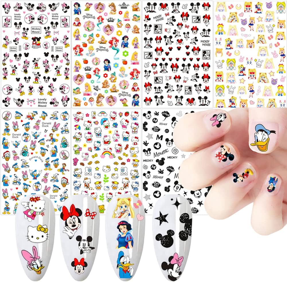Cute Cartoon Nail Decals 3D Self-Adhesive Nail Art Supplies Designer Nail Stickers
