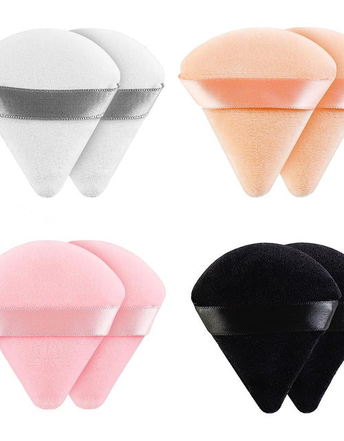 Load image into Gallery viewer, 8 Pieces Triangle Powder Puff Face Soft Triangle Makeup Puff Velour Cosmetic Foundation Blender Sponge
