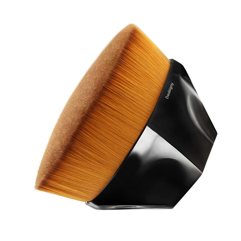 Kabuki Hexagon Face Blush Liquid Powder Foundation Brush for Blending Liquid, Black