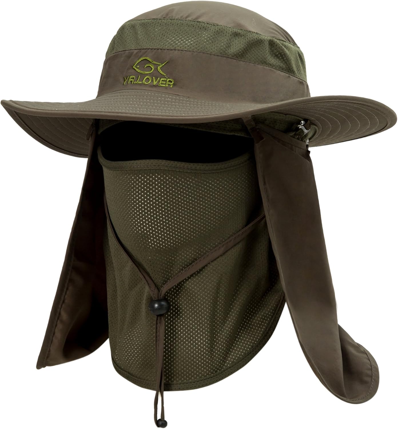 Outdoor UV Sun Protection Fishing Cap with Removable Flap | Army Green