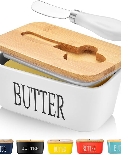Load image into Gallery viewer, Butter Dish with Lid, Large Ceramic Butter Storage
