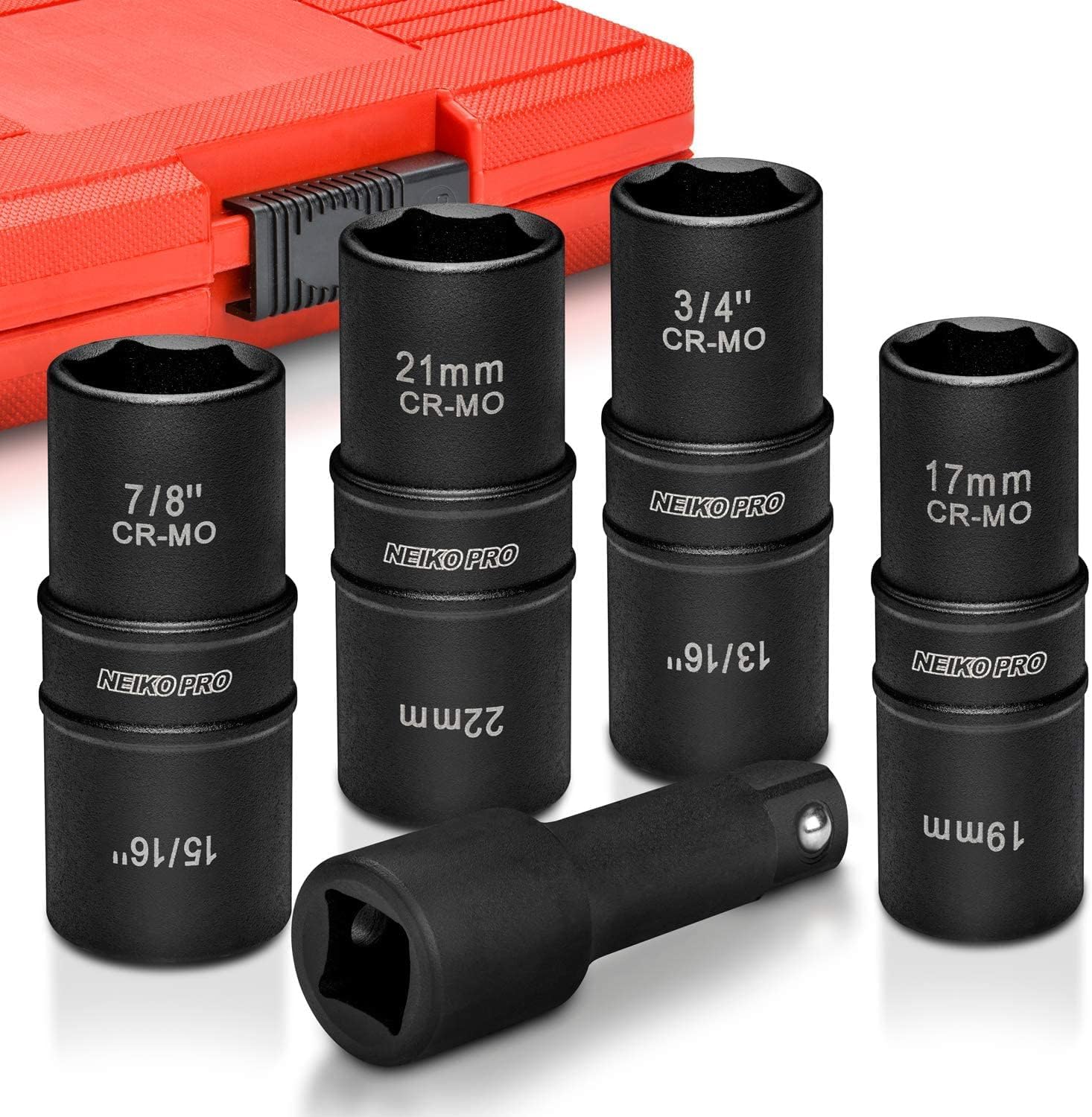 Impact Lug Nut Socket Set 1/2" Drive Flip Socket Set,4 PCS