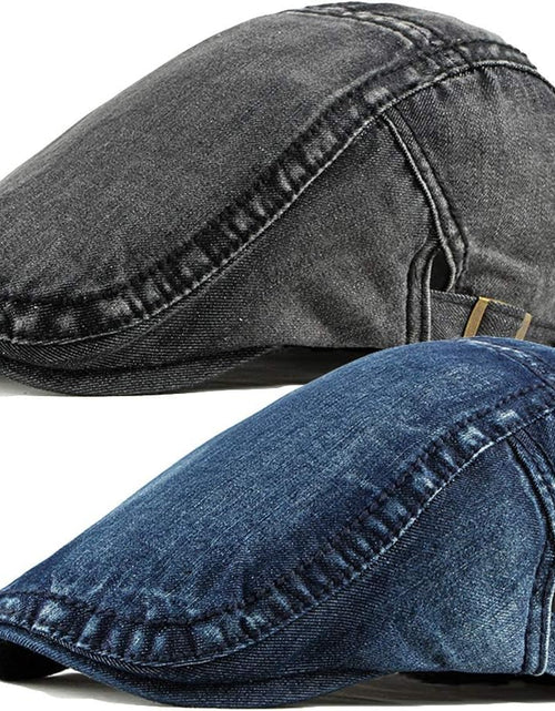 Load image into Gallery viewer, Men&#39;s Hats Denim Cotton Newsboy Cap Driving Hunting Cabbie Hats (2 Pack)
