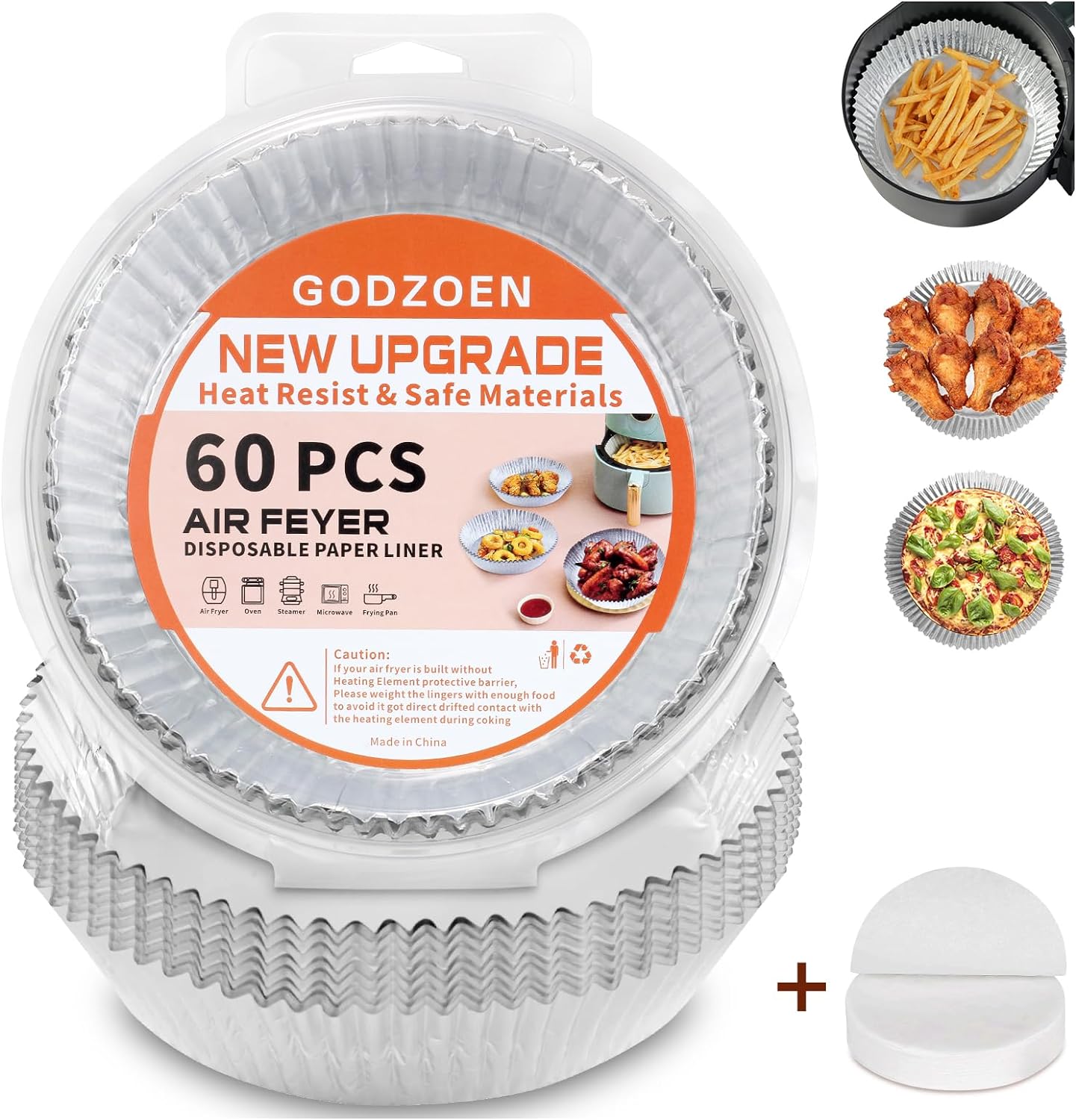 60PCS Non-stick Air Fryer Disposable Paper Liner, Oil-proof Water-proof