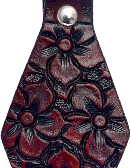 Load image into Gallery viewer, Hand Tooled/Painted/Antiqued Leather Key Chains, Antique Floral

