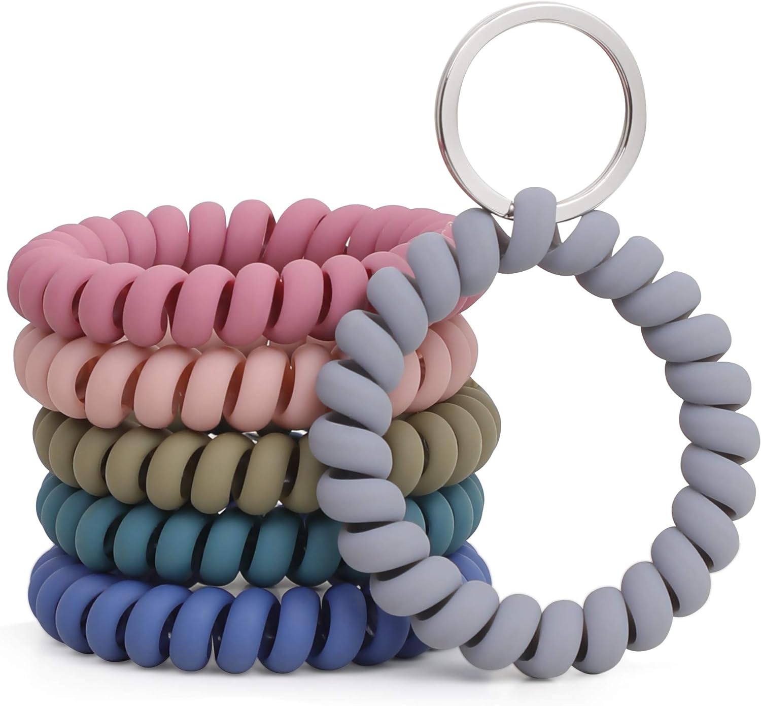 6PCS Stretchable Wristband Wristlet Keychain Wrist Key Chain Wristlet