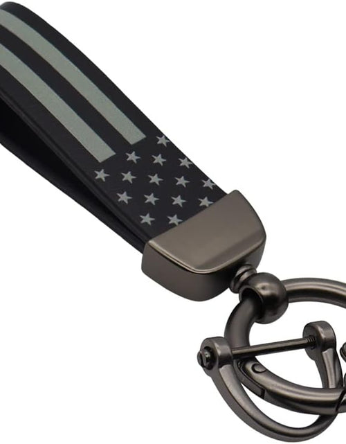 Load image into Gallery viewer, American USA Flag Car Keychain with Zinc Alloy Ring Fit for Truck, Ford, Jeep, Men Car Accessories
