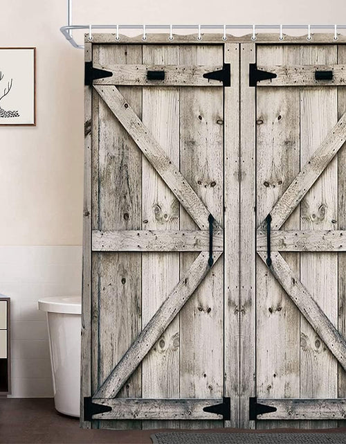 Load image into Gallery viewer, Rustic Wooden Vintage Farmhouse Wooden Country Barn Door Shower Curtain,  60X70in
