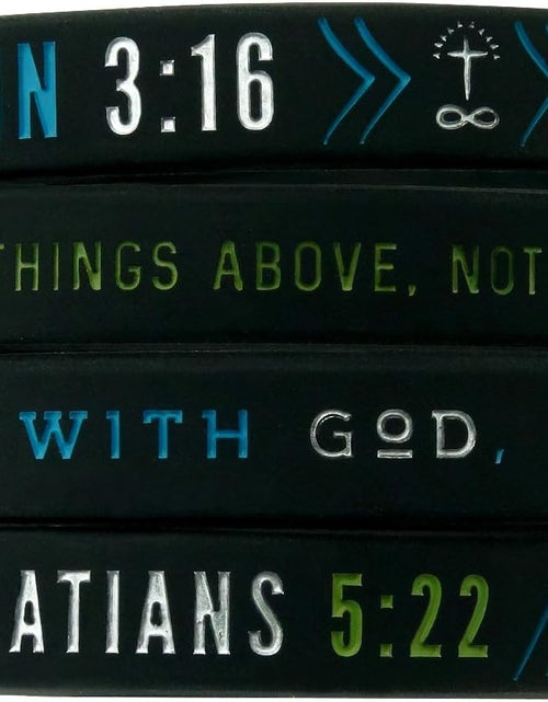 Load image into Gallery viewer, Christian Silicone Wristbands w/Scriptures (Set of 4) - Unisex Bible Verse Jewelry for Men Women Teens
