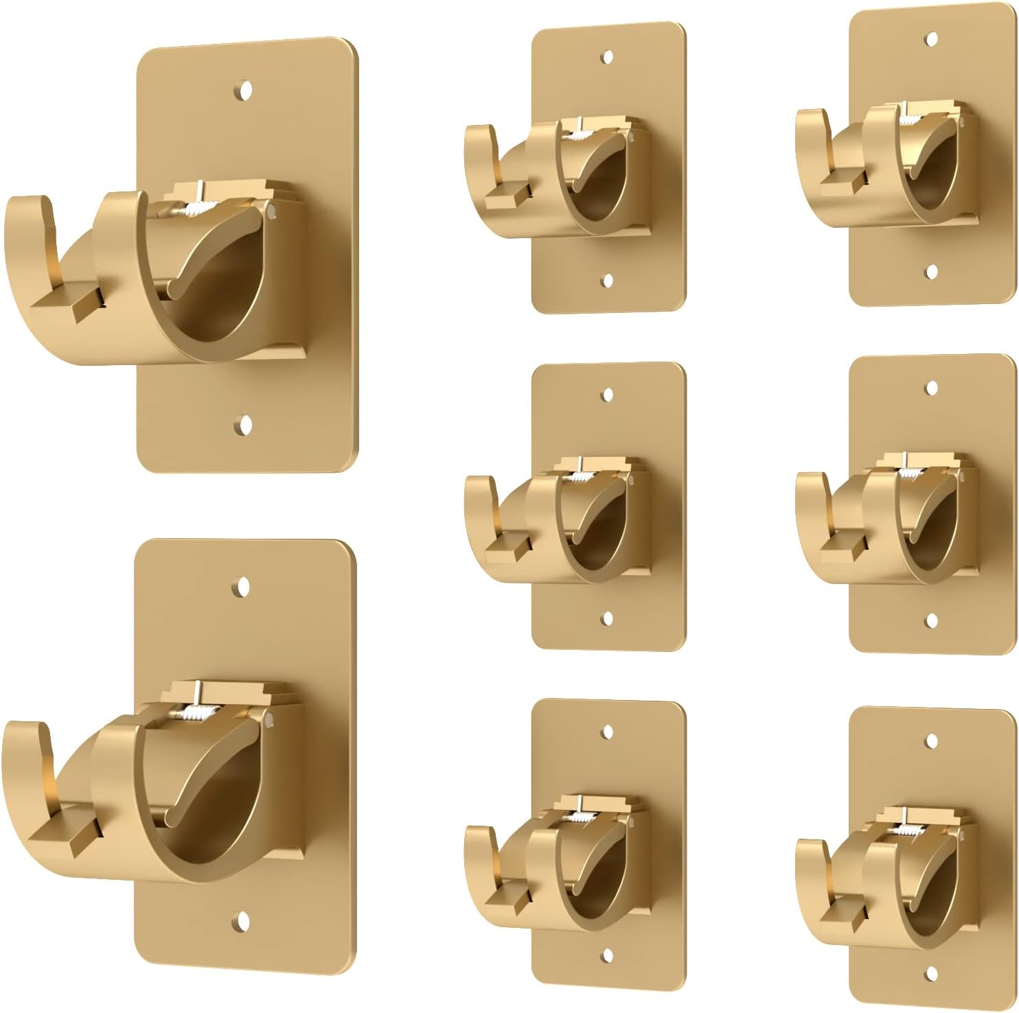 8 Pieces Self Adhesive Curtain Rod Bracket, Universal Plastic Curtain Rod Holders, No Drill Curtain Rod Brackets Curtain Rod Hooks