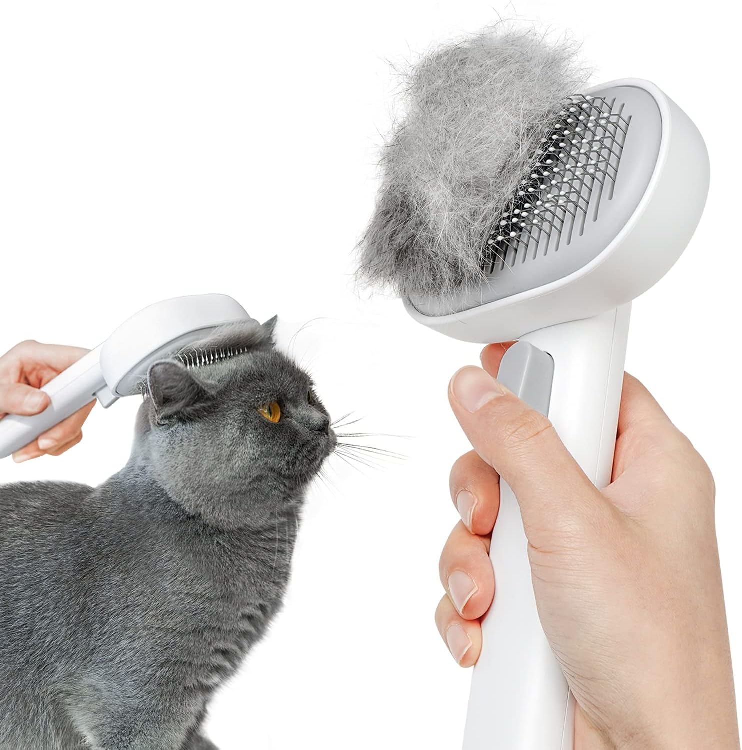 Cat Brush with Release Button, Cat Brushes for Indoor Cats Shedding, Removes Loose Fur