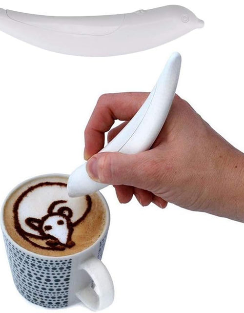 Load image into Gallery viewer, Latte Art Pen, White Spice Pen Electric Coffee Pen for Latte &amp; Food DIY, Cocoa Powder, Ground Sugar (White)
