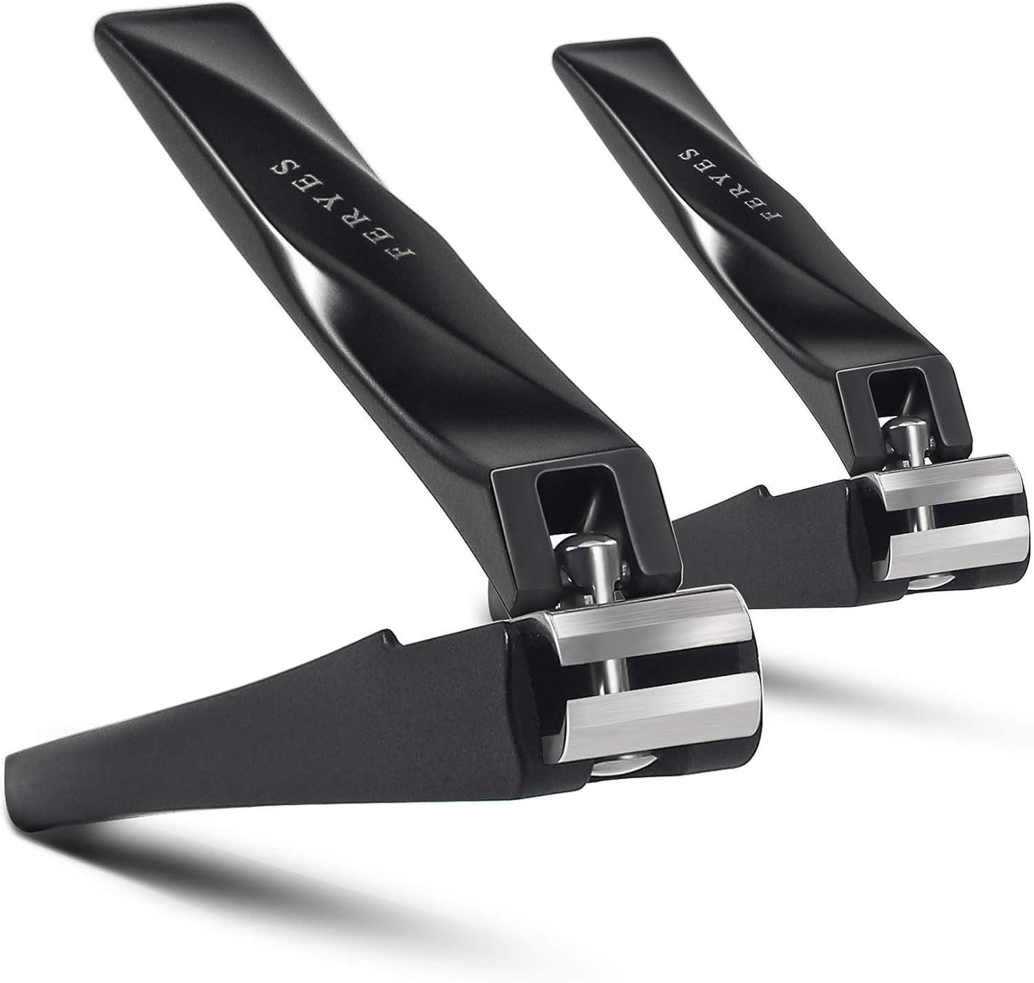 Nail Clippers with Catcher 2 PCS Set, No Splash Fingernail Clipper and Toenail Clipper