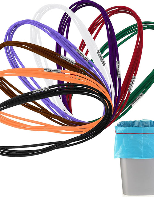 Load image into Gallery viewer, 8 Pieces 3.28 Ft Trash can Bands Large Rubber Bands Garbage Can Bag Holder 13-30 Gallon Garbage Can, 8 Colors
