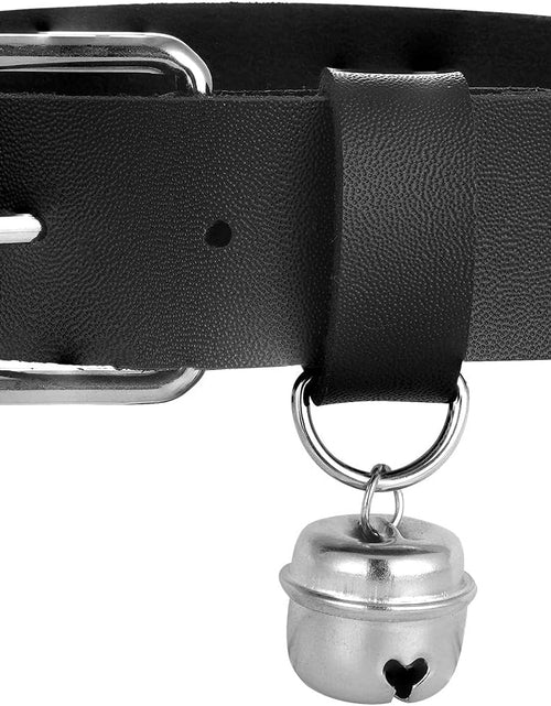Load image into Gallery viewer, Multicolor PU Simulated Leather Silvert-Tone Bell Belt Adjustable Collar Choker Necklace
