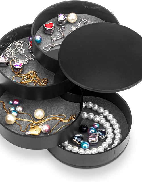 Load image into Gallery viewer, Jewelry Storage Box 4-Layer Rotatable Jewelry Accessory Storage Tray with Lid for Rings Bracelets
