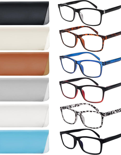 Load image into Gallery viewer, 6 Pack Reading Glasses for Women Men Blue Light Blocking,Spring Hinge Anti Eyestrain/Glare Computer Readers (6 Mix, 2.0)
