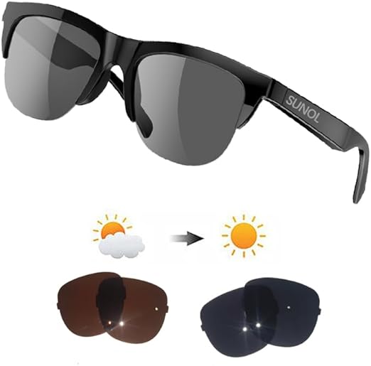 Smart Glasses Wireless Bluetooth Sunglasses Open Ear Music&Hands-Free Calling, Dual Polarized Lenses