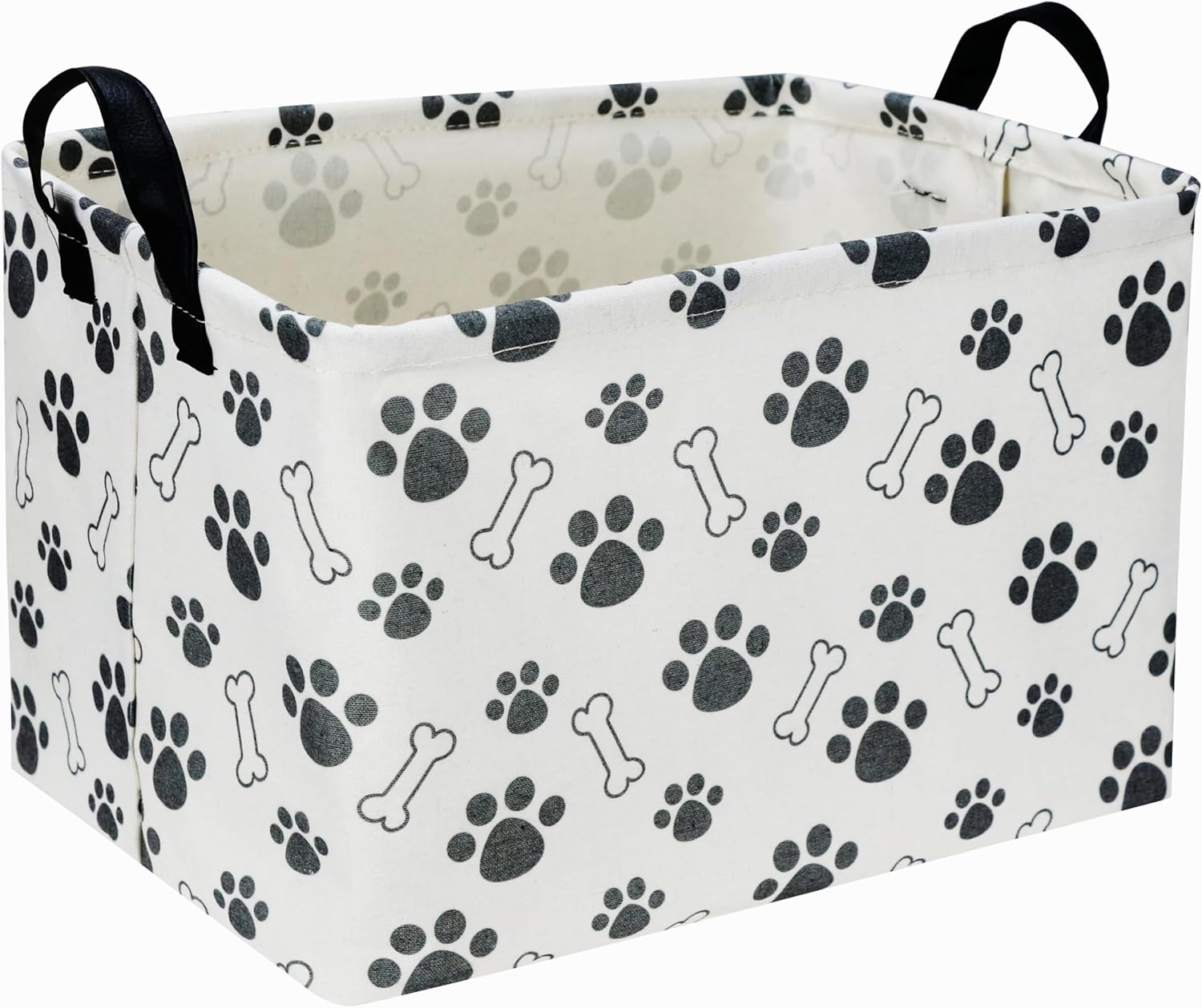 Rectangular Dog Basket,Dog Toy Bin,Dog Storage Basket Organizer (Dog Paw)