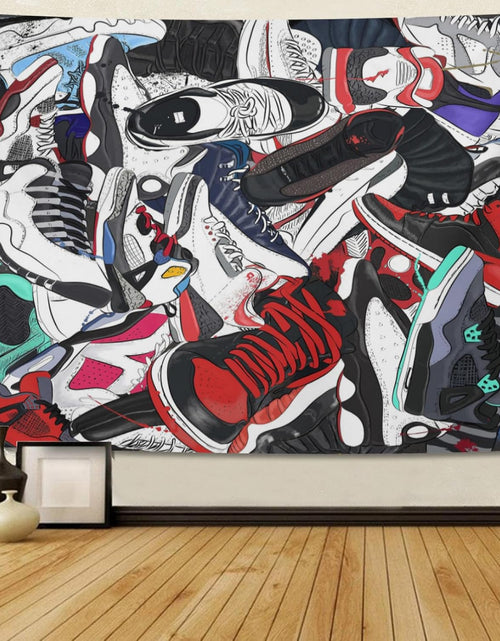 Load image into Gallery viewer, Retro Basketball Tapestry Wall Hanging Party Decorations Sport Shoes Poster, 80 x60 inches
