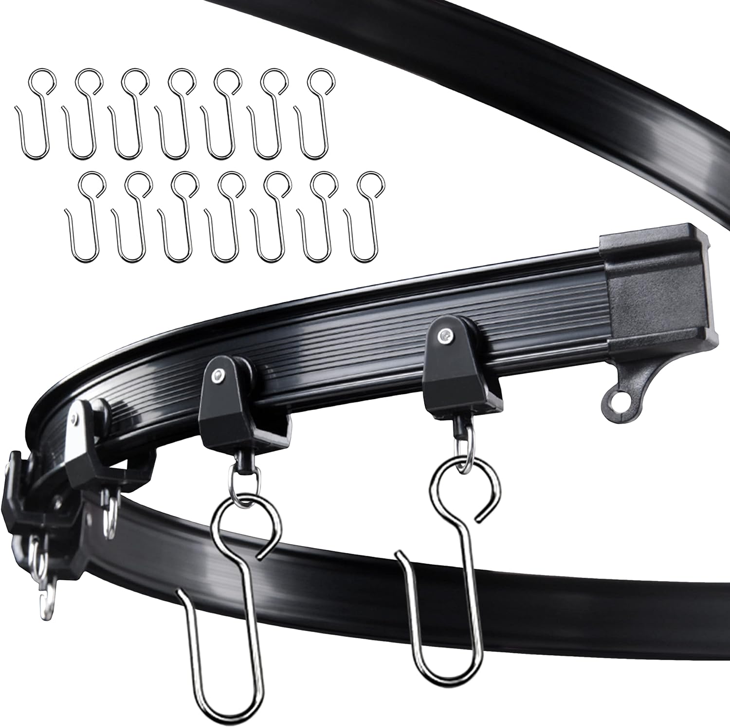 Flexible Bendable Ceiling Curtain Track, 9.8FT (3m), Ceiling Mount for Curtain Rail with Track Curtain System, Black