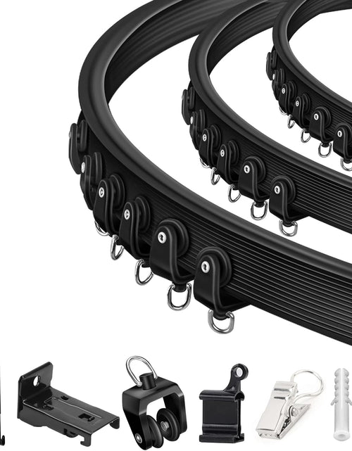Load image into Gallery viewer, Flexible Bendable Curtain Track 12Ft Black Curved Ceiling Track for Curtain Rail, Black

