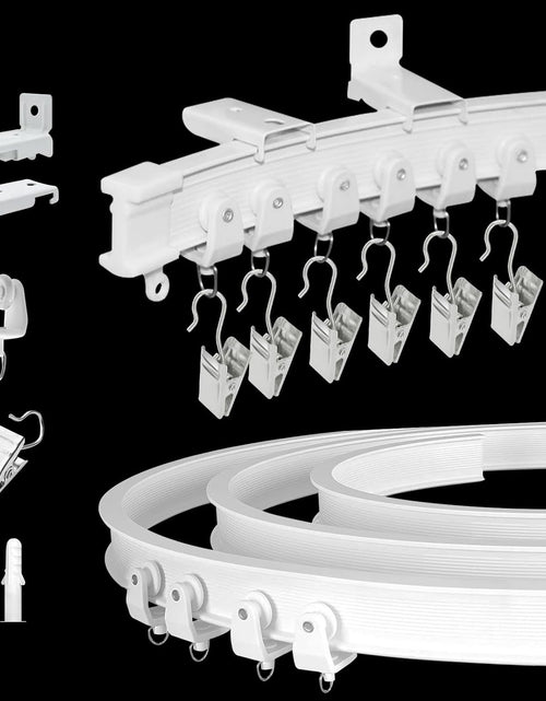 Load image into Gallery viewer, 8Ft Curved Curtain Track Ceiling or Wall Mount Curtain Rail Track System Room Divider Heavy Duty, White
