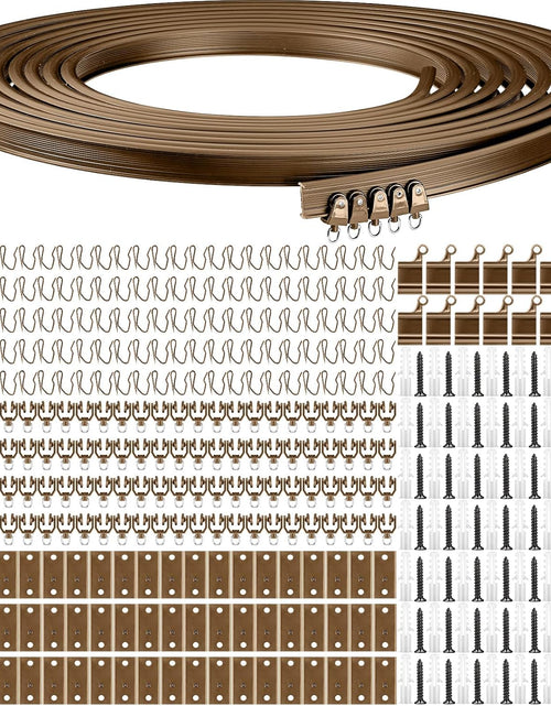 Load image into Gallery viewer, Flexible Ceiling Curtain Mount Soft Windows Curved Track for Curtain Rail with Track Curtain System (Brown,20 Meter/ 65.6 Feet)

