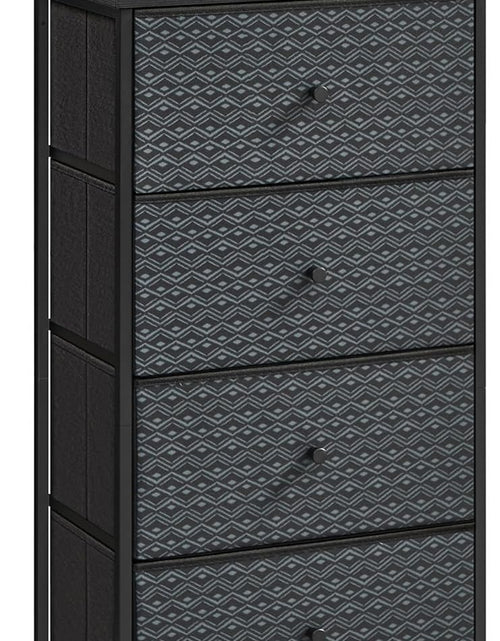 Load image into Gallery viewer, Closet Organizer and Storage Unit with 4 Fabric Drawers, Metal Frame, Ebony Black and Ink Black
