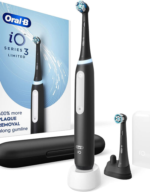 Load image into Gallery viewer, Deep Clean Rechargeable Electric Powered Toothbrush, Black with iO Series 3 Limited, 2 Brush Heads and Travel Case
