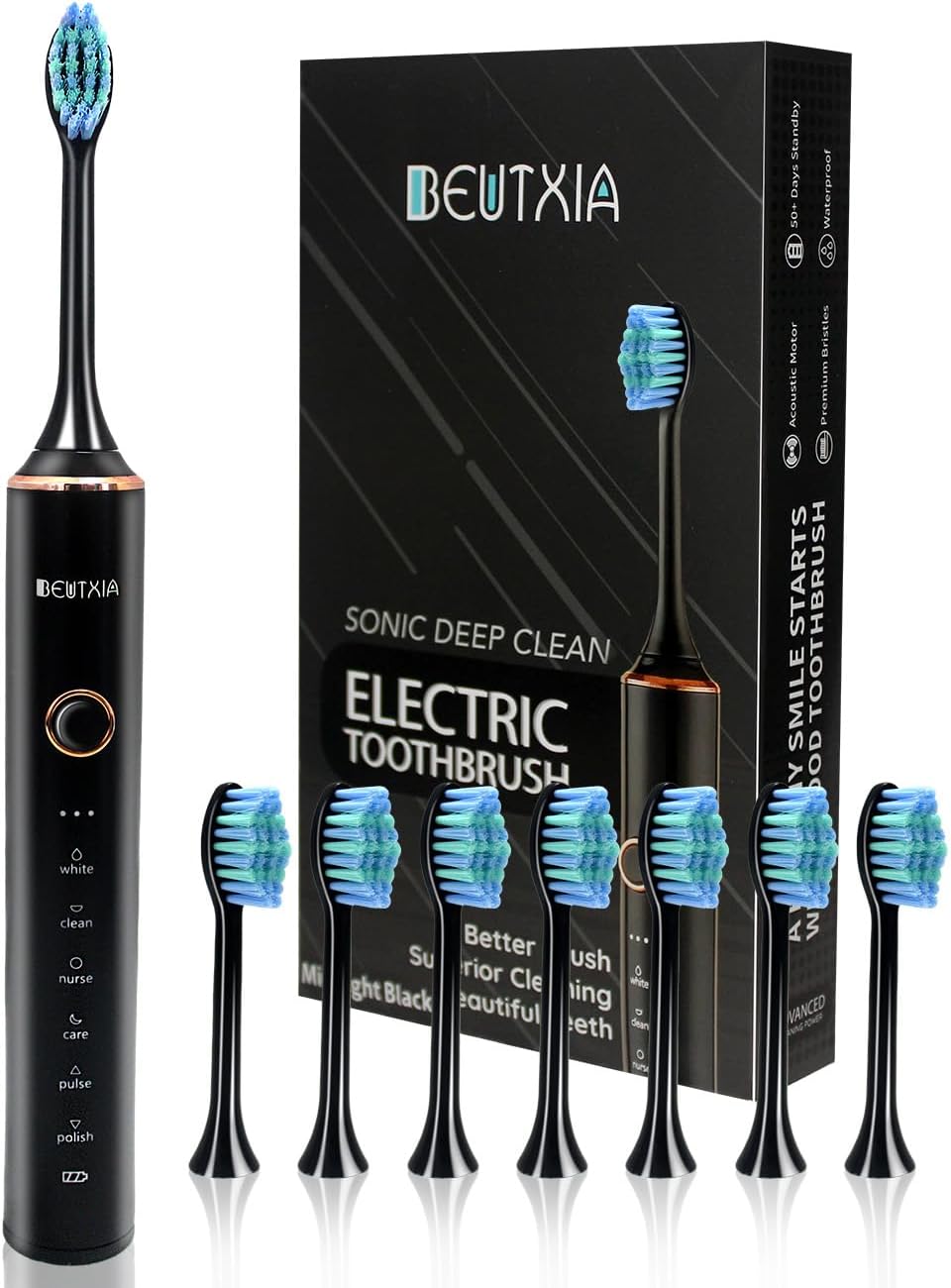 Electric Toothbrushes for Adults, 8 Brush Heads Electric Toothbrush with 37000 VPM Deep Clean 6 Modes 18 Gea