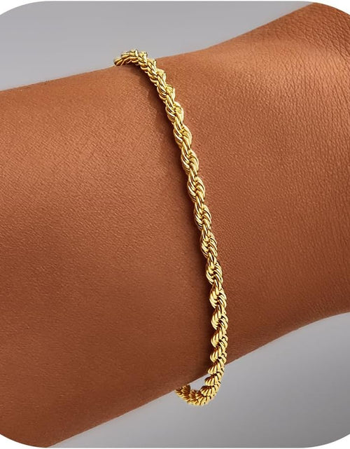 Load image into Gallery viewer, Dainty 14k Gold Plated Bracelet Set Adjustable Simple Love Layered Waterproof Jewelry, Rope
