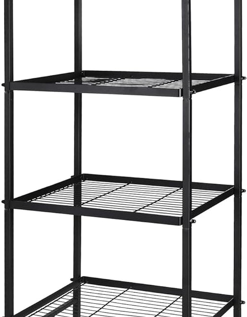 Load image into Gallery viewer, 6-Wire Standing Storage Shelf, Metal Shelving Unit Pantry Rack for Laundry Kitchen Bathroom Organizer (Black)

