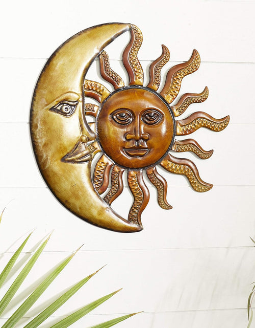 Load image into Gallery viewer, Metal Sun Moon Wall Decor Discounted Wall Art, 21&quot; x 1&quot; x 20&quot;

