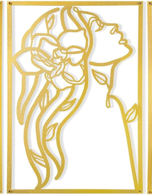 Load image into Gallery viewer, 3 Pcs Gold Wall Decor Above Bed Minimalist for Living Room Metal Line Art, 15inch
