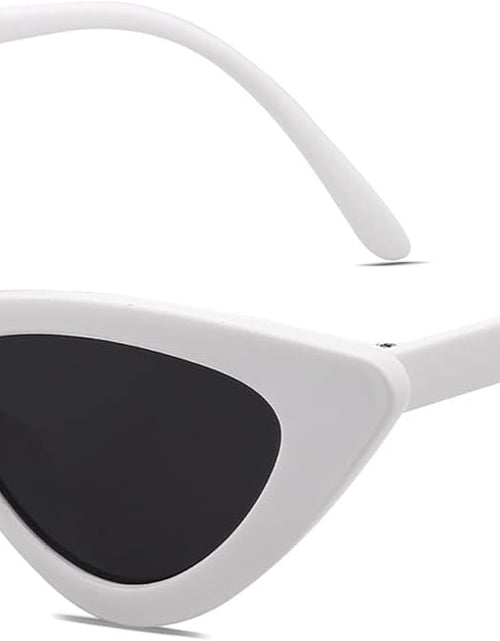 Load image into Gallery viewer, Retro Vintage Narrow Cat Eye Sunglasses for Women Clout Goggles Plastic Frame, White / Grey
