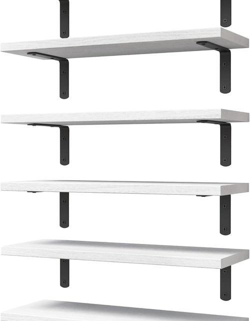 Load image into Gallery viewer, Floating Shelves Set of 6, Wood Rustic Farmhouse Shelves for Wall Decor, White
