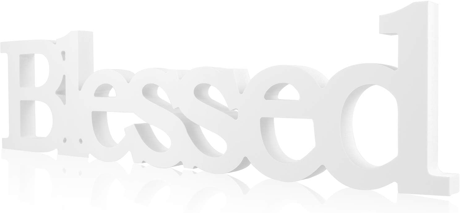 Blessed Letter Table Sign Blessed Standing Letter Table Sign Rustic Wooden Home Signs