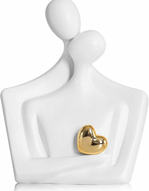 Load image into Gallery viewer, Porcelain Romantic Couple Figurines Statue White Aesthetic Decorations Hugging Couple Sculptures
