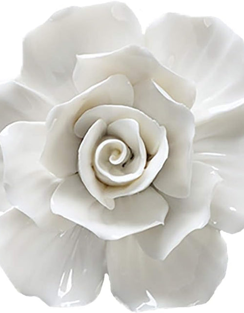 Load image into Gallery viewer, Rose Ceramic Flower Wall Decor Artificial 3D Flower Wall Art Home Decor
