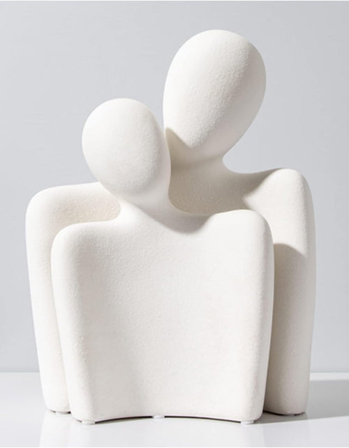 Load image into Gallery viewer, Hugging Couple Statues Ceramic Lover Figurine Characters Coffee Table Decor (White)
