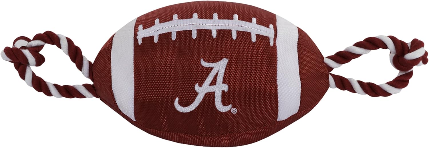 NCAA Alabama Crimson Tide Football Dog Toy, Tough Quality Nylon Materials